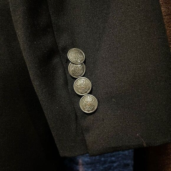 Michael Kors Black Suit Metal Buttons Jacket Blazer Men’s 48R - Picture 5 of 6